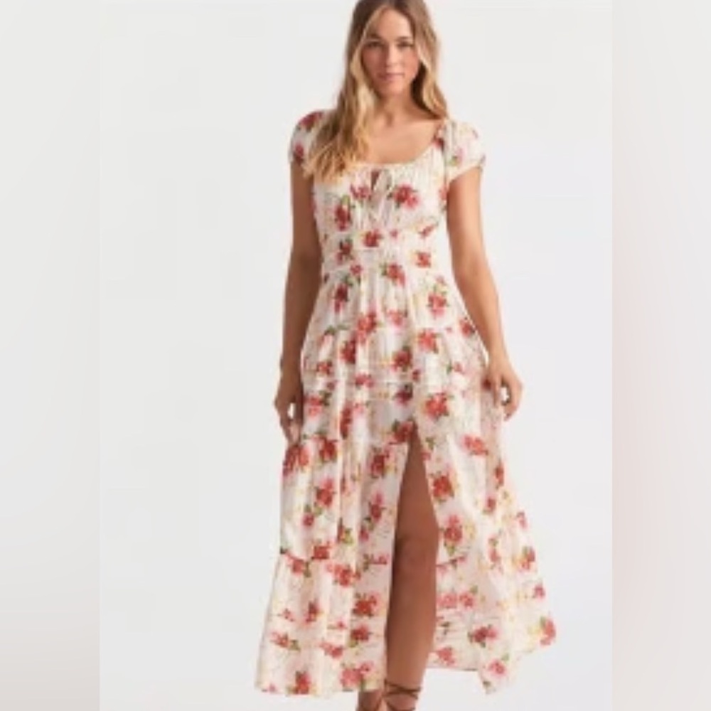 New! LoveShackFancy Magdaline Pin-tucked Shirred Floral Cotton Voile Midi Dress